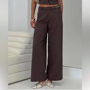 Princess Polly Brown Wide-Leg Trousers